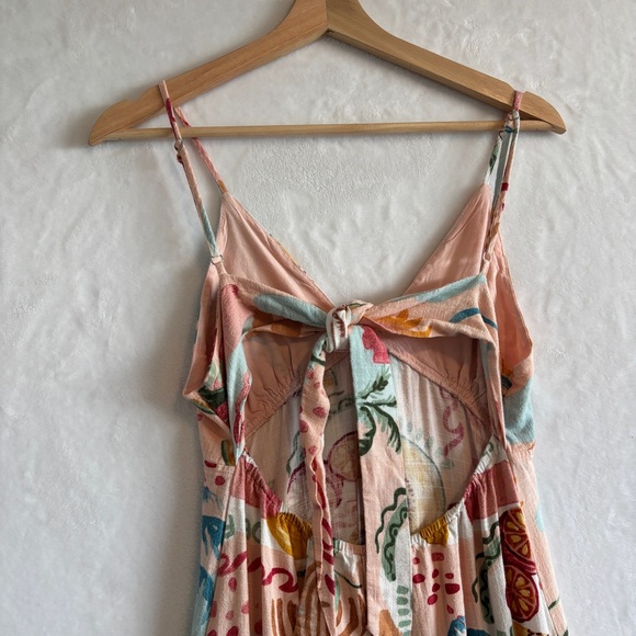 Paper Heart womens pink‎ Linen Blend sleeveless Maxi Fruit Dress size small - Picture 8 of 11